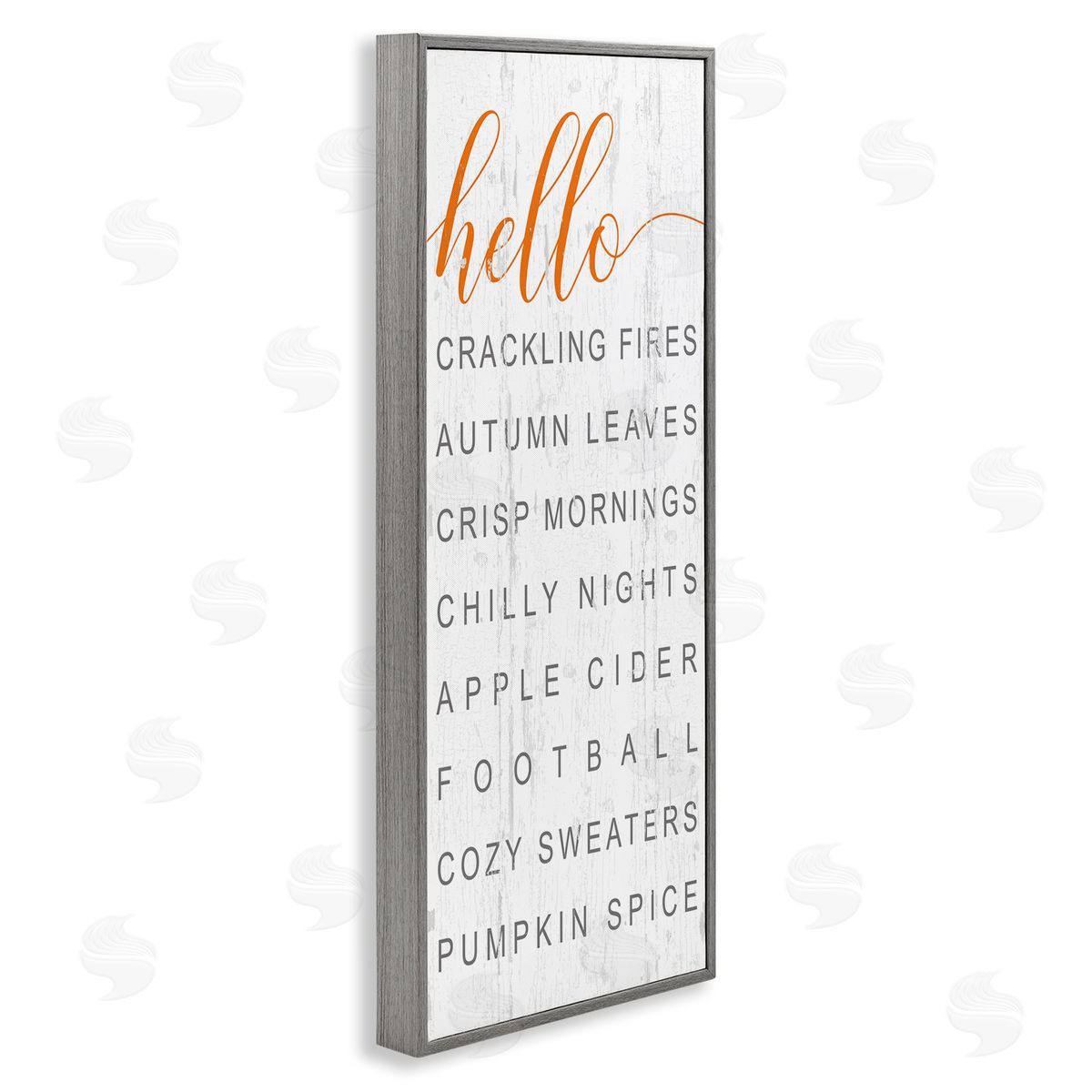 Hello Fall Favorites Phrases Grey Frame Print Wall Art, Home Decor by Jessica Mundo
