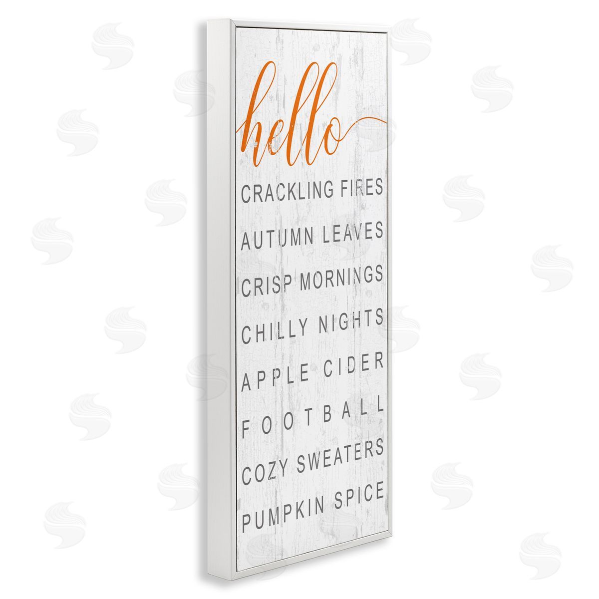 Hello Fall Favorites Phrases White Frame Print Wall Art, Home Decor by Jessica Mundo