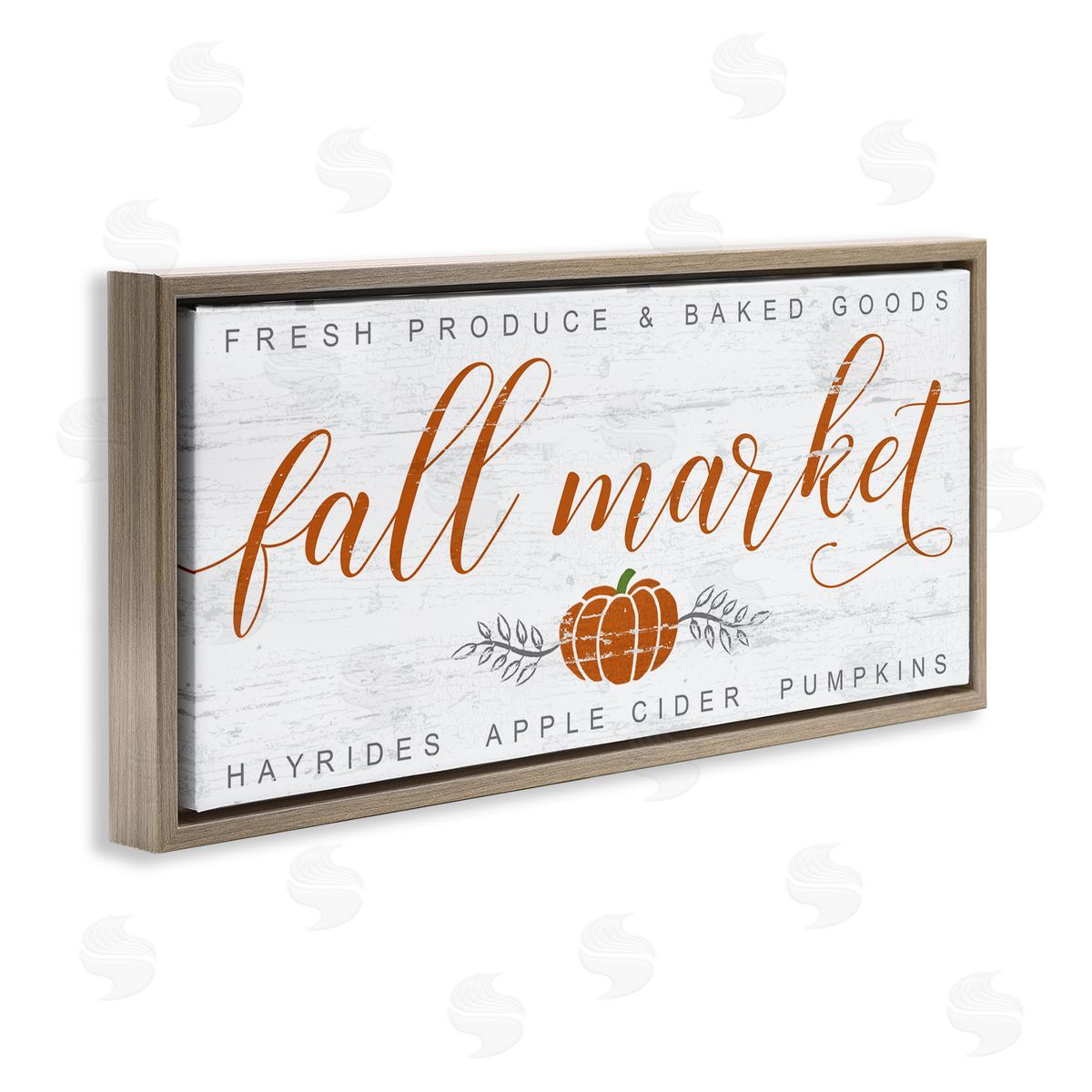 Charming Fall Market Sign Brown Floating Frame Canvas Wall Art, Home Decor by Jessica Mundo