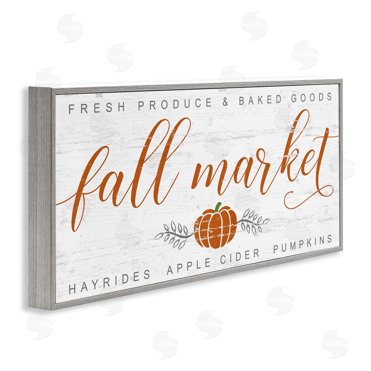Charming Fall Market Sign Grey Frame Print Wall Art, Home Decor by Jessica Mundo