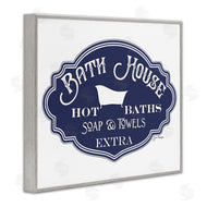 Jill Meyer | Vintage Bath House Sign Blue