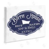 Jill Meyer | Vintage Bath House Sign Blue
