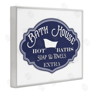 Jill Meyer | Vintage Bath House Sign Blue