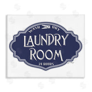Jill Meyer | Vintage Laundry Room Sign Blue