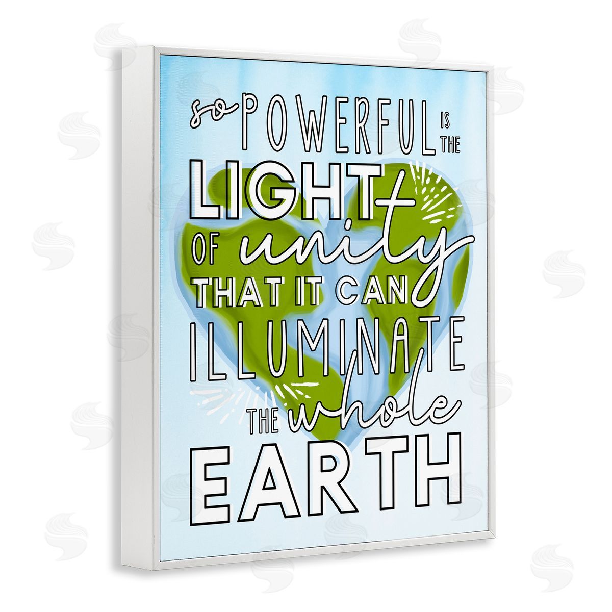 Erica Billups Light Of Unity Heart Shaped Earth White Framed Giclee Wall Art