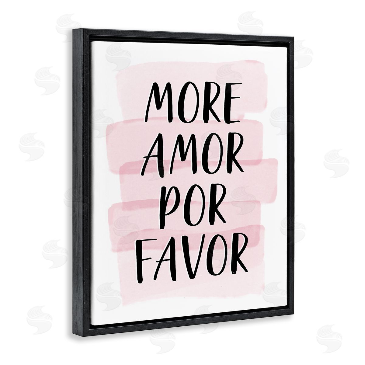 Martina Pavlova More Amor Por Favor Pink Black Floater Frame Canvas Art