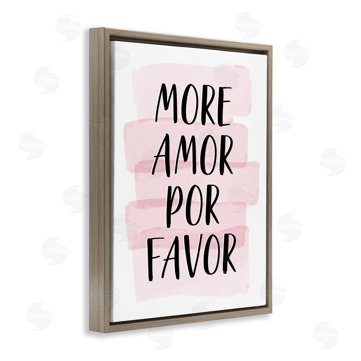 Martina Pavlova More Amor Por Favor Pink Brown Floater Frame Canvas Art