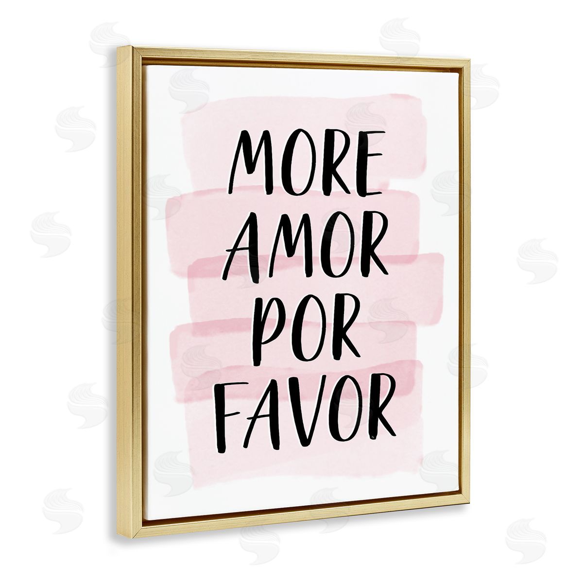 Martina Pavlova More Amor Por Favor Pink Gold Floater Frame Canvas Art
