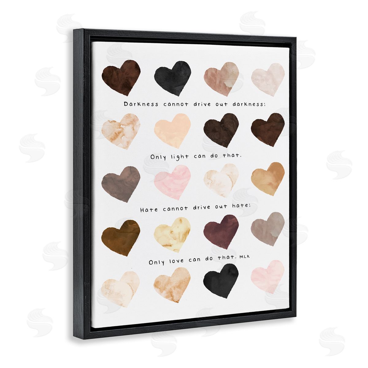 Erica Billups Only Love Can MLK Heart Pattern Black Floater Frame Canvas Art