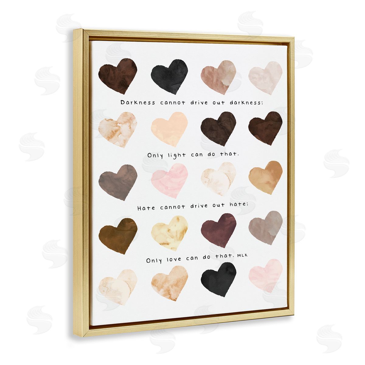 Erica Billups Only Love Can MLK Heart Pattern Gold Floater Frame Canvas Art