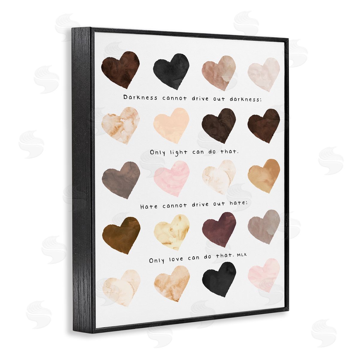 Erica Billups Only Love Can MLK Heart Pattern Black Framed Giclee Wall Art