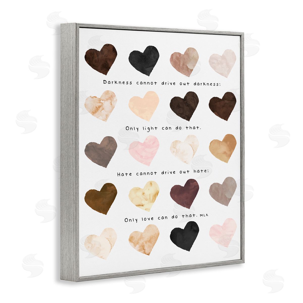 Erica Billups Only Love Can MLK Heart Pattern Gray Framed Giclee Wall Art