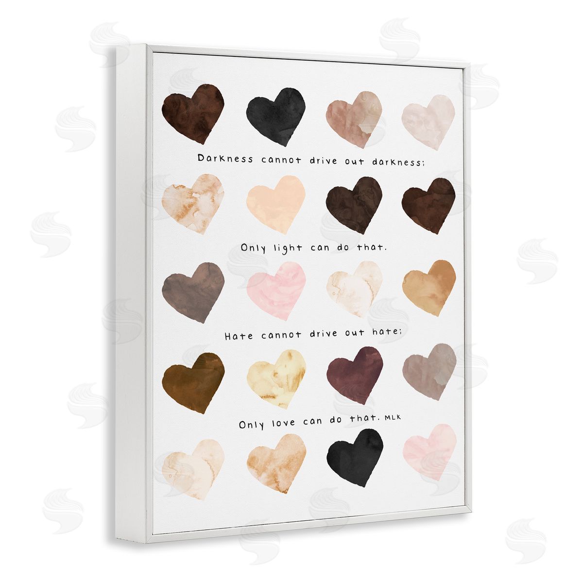 Erica Billups Only Love Can MLK Heart Pattern White Framed Giclee Wall Art