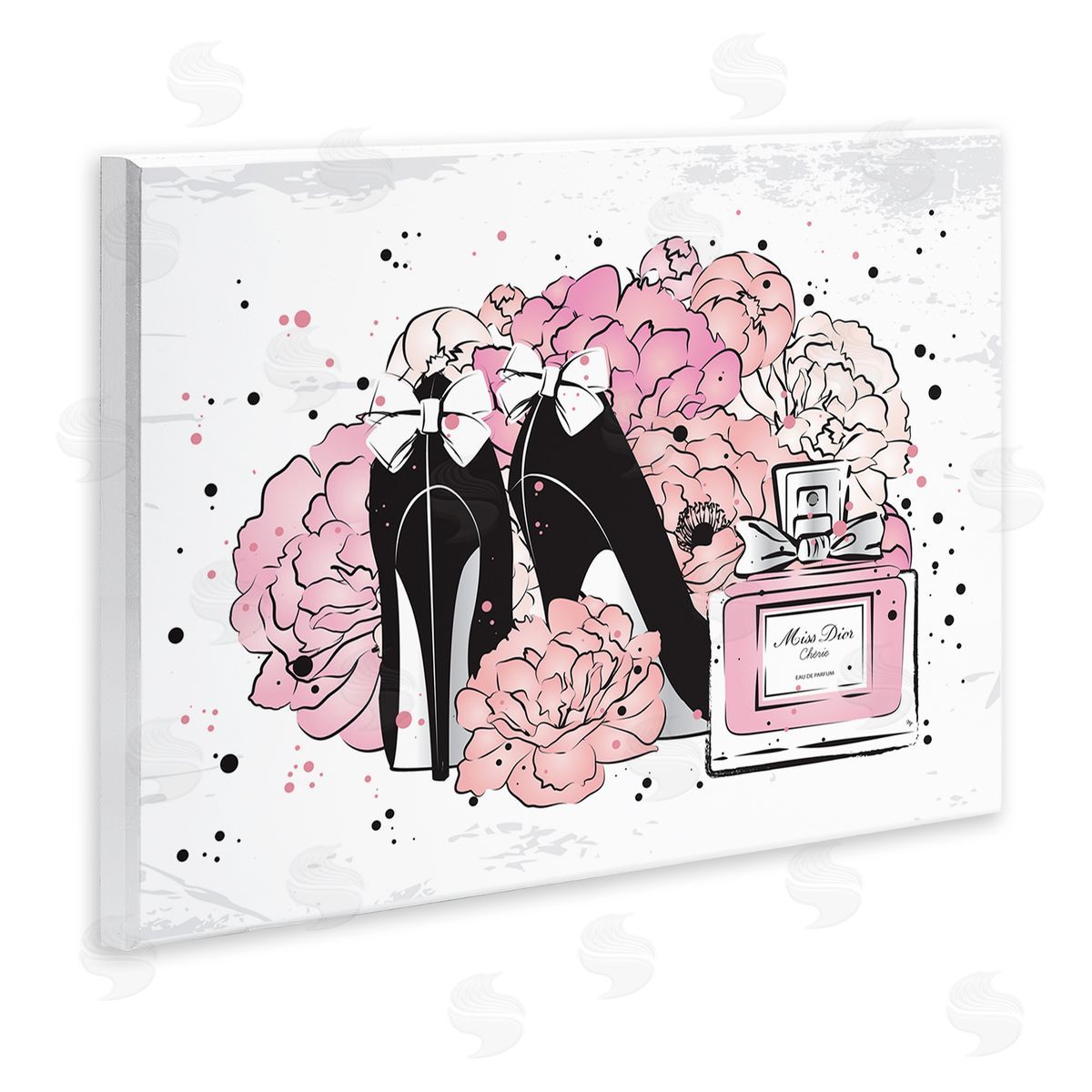 Martina Pavlova Glam Pink Peonies Bow Heels Wall Plaque Art