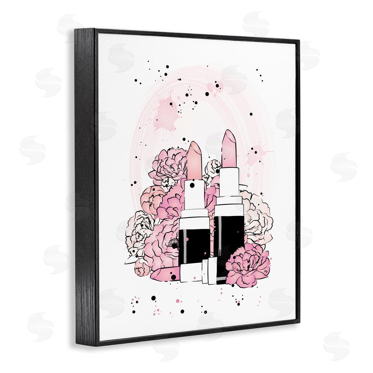 Martina Pavlova Pink Peony Glam Lipstick Cosmetic Black Framed Giclee Wall Art
