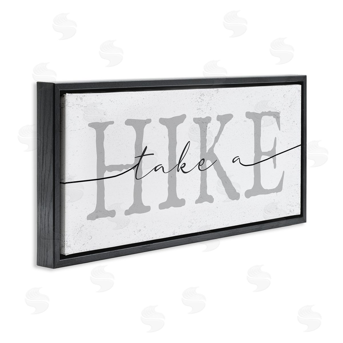 Stupell Studio Take A Hike Minimal Grey Black Floater Frame Canvas Art