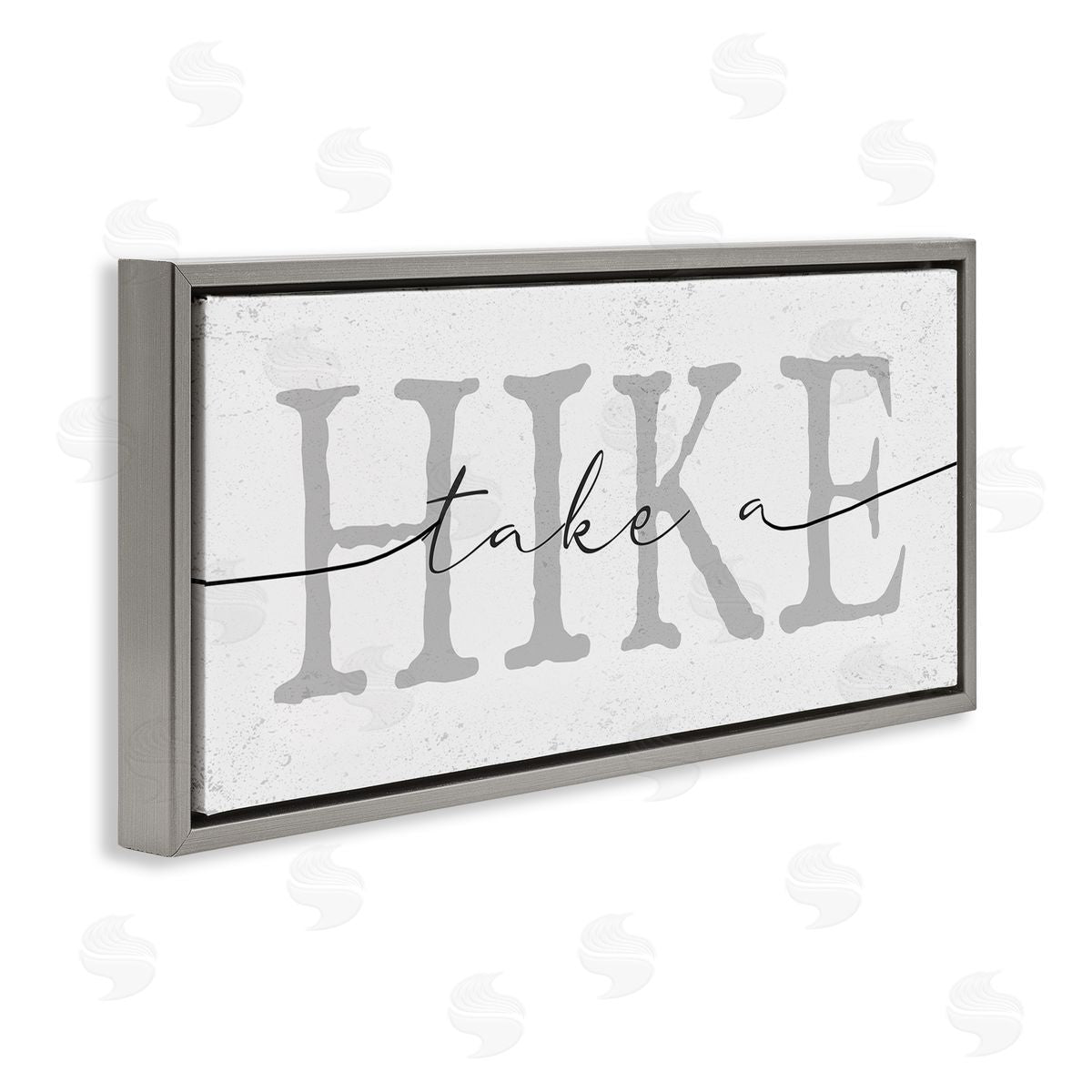 Stupell Studio Take A Hike Minimal Grey Gray Floater Frame Canvas Art