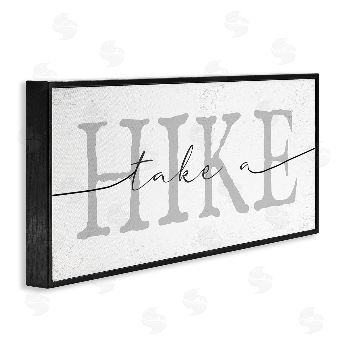 Stupell Studio Take A Hike Minimal Grey Black Framed Giclee Wall Art
