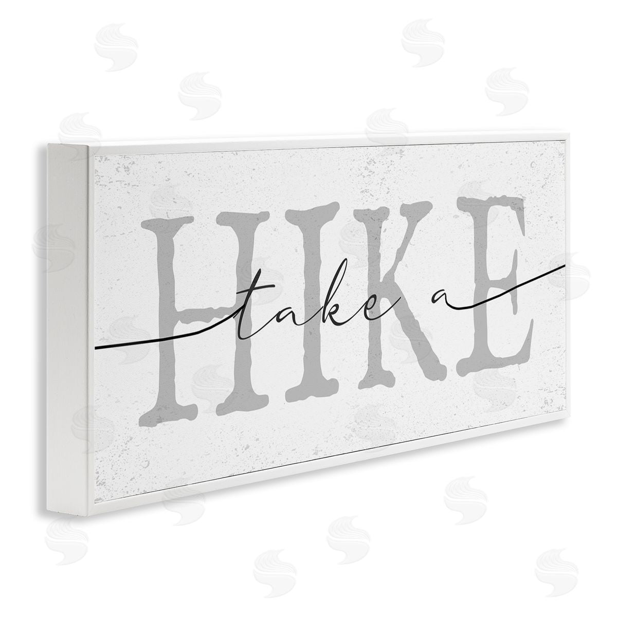Stupell Studio Take A Hike Minimal Grey White Framed Giclee Wall Art