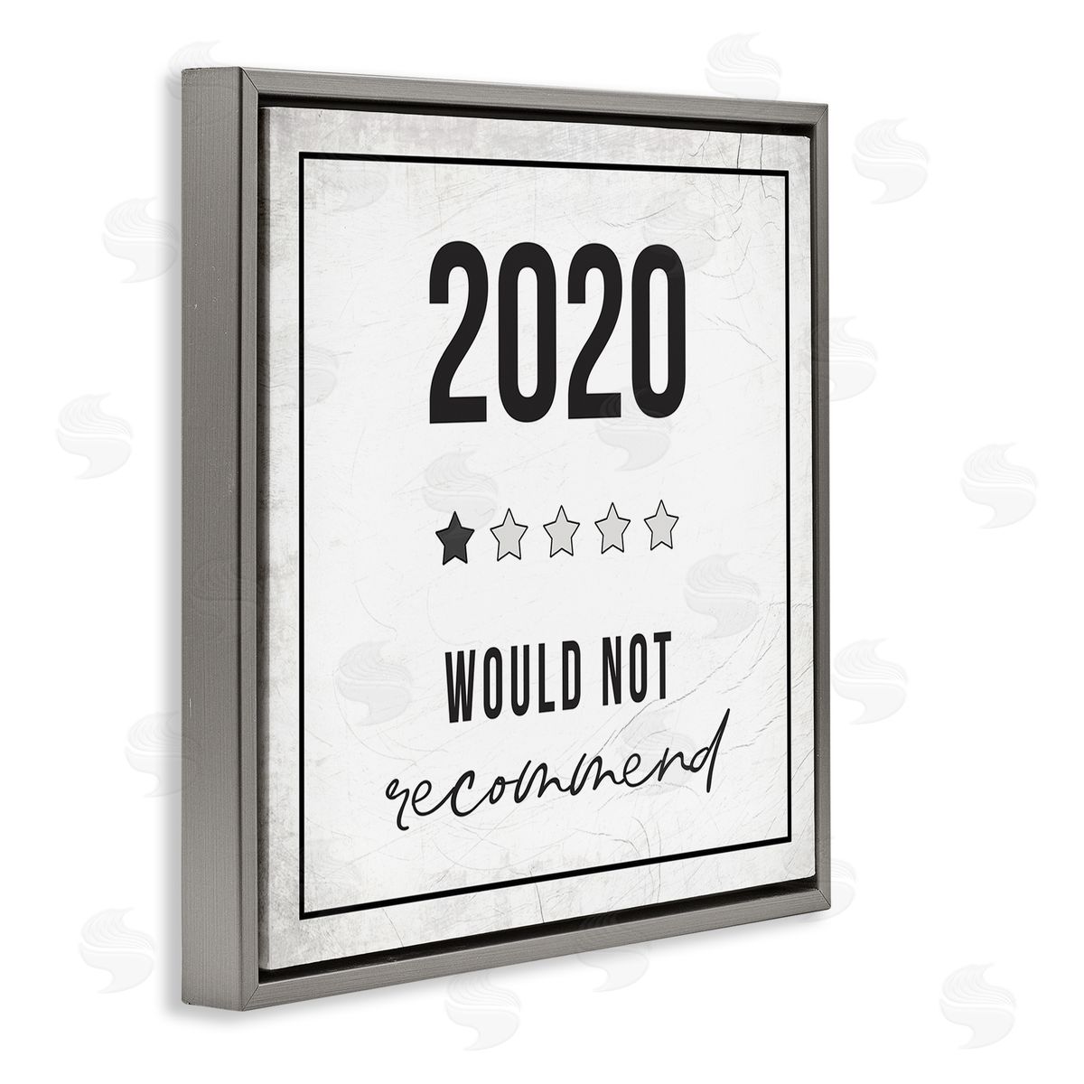 Stupell Studio 2020 Start Rating Humor Gray Floater Frame Canvas Art