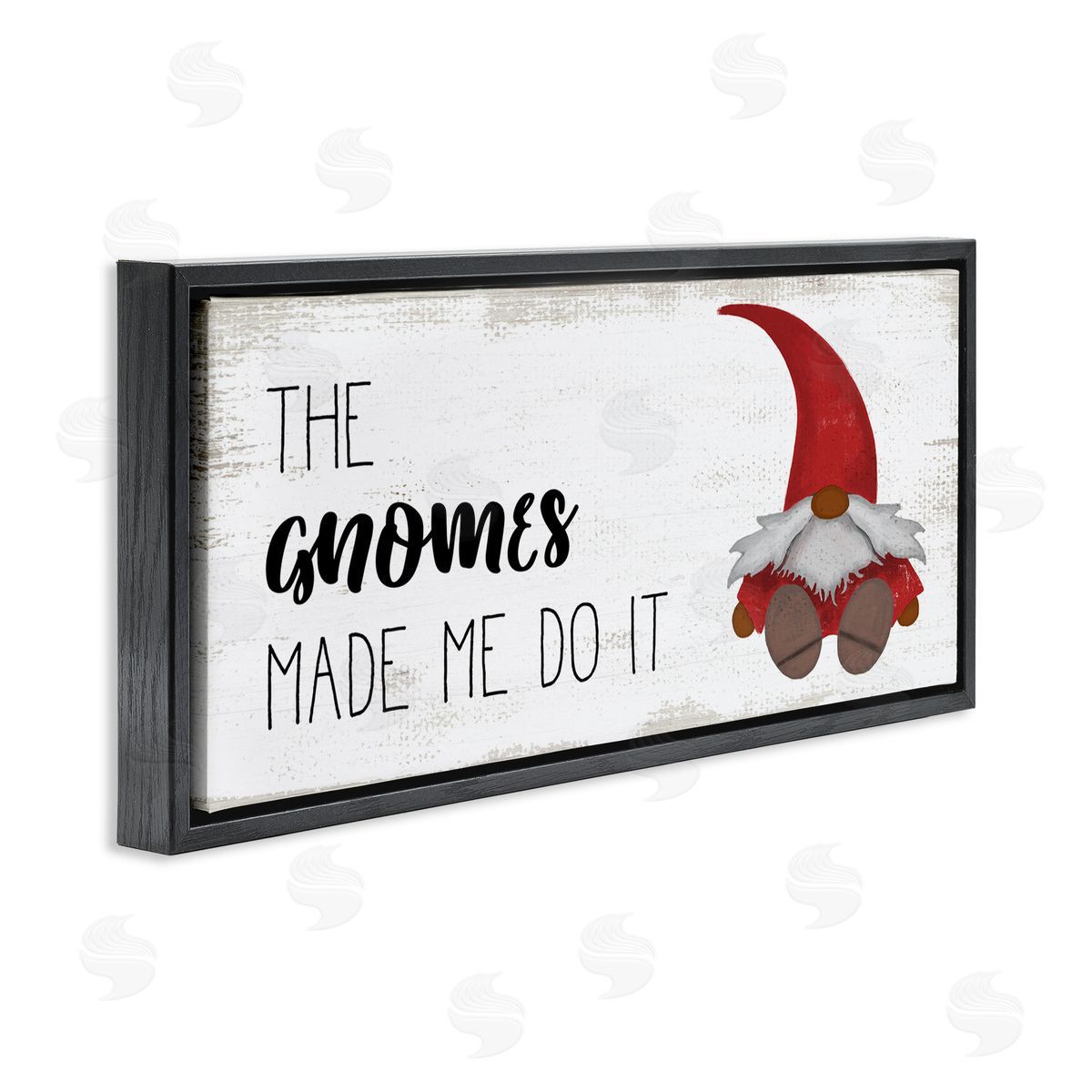 Stupell Studio Gnomes Made Me Do It Phrase Black Floater Frame Canvas Art