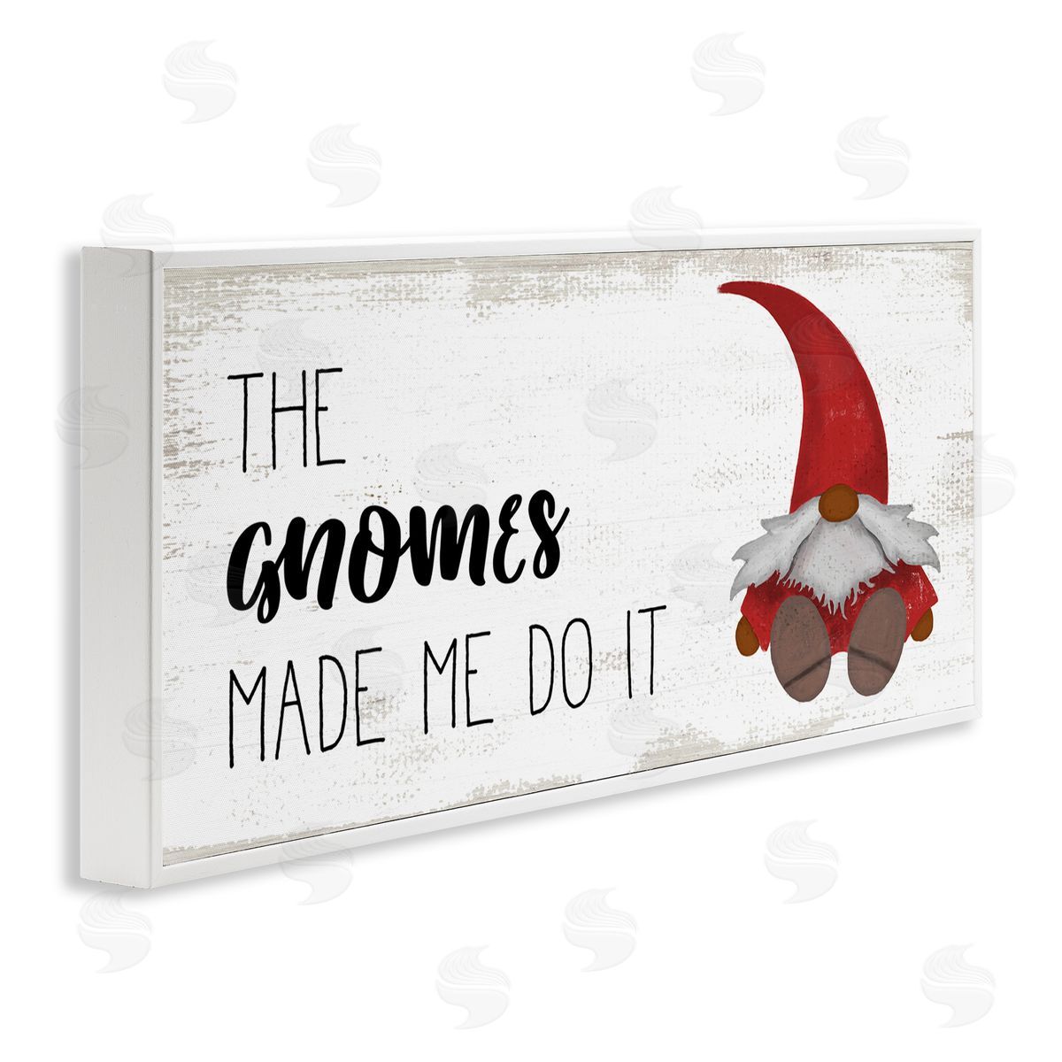 Stupell Studio Gnomes Made Me Do It Phrase White Framed Giclee Wall Art
