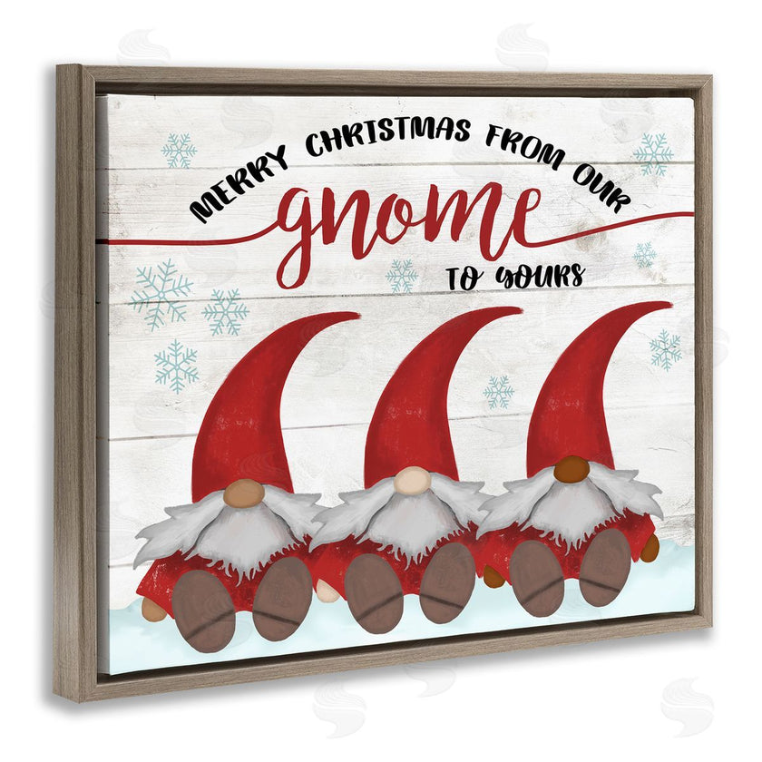 Stupell Studio | Merry Christmas Gnome Home Pun Snowflakes