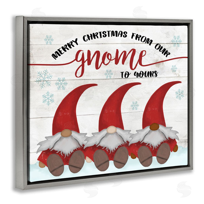 Stupell Studio | Merry Christmas Gnome Home Pun Snowflakes
