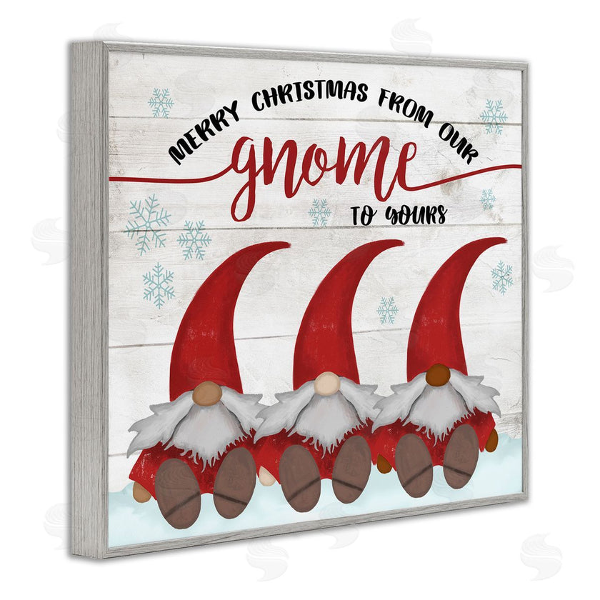 Stupell Studio | Merry Christmas Gnome Home Pun Snowflakes