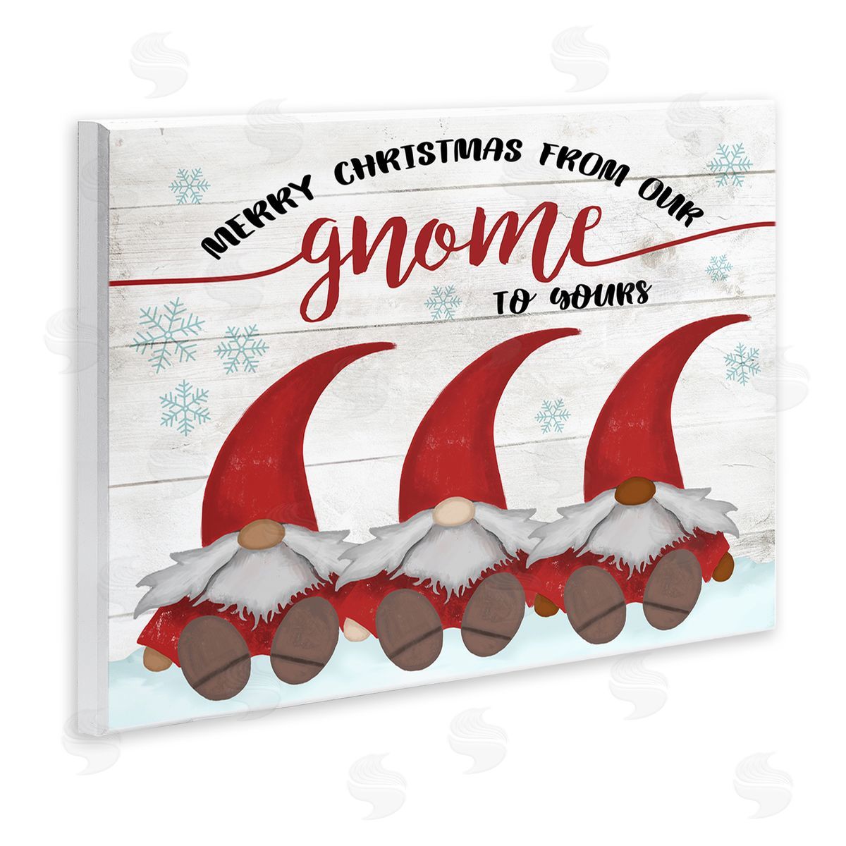 Stupell Studio Merry Christmas Gnome Home Pun Snowflakes Wall Plaque Art