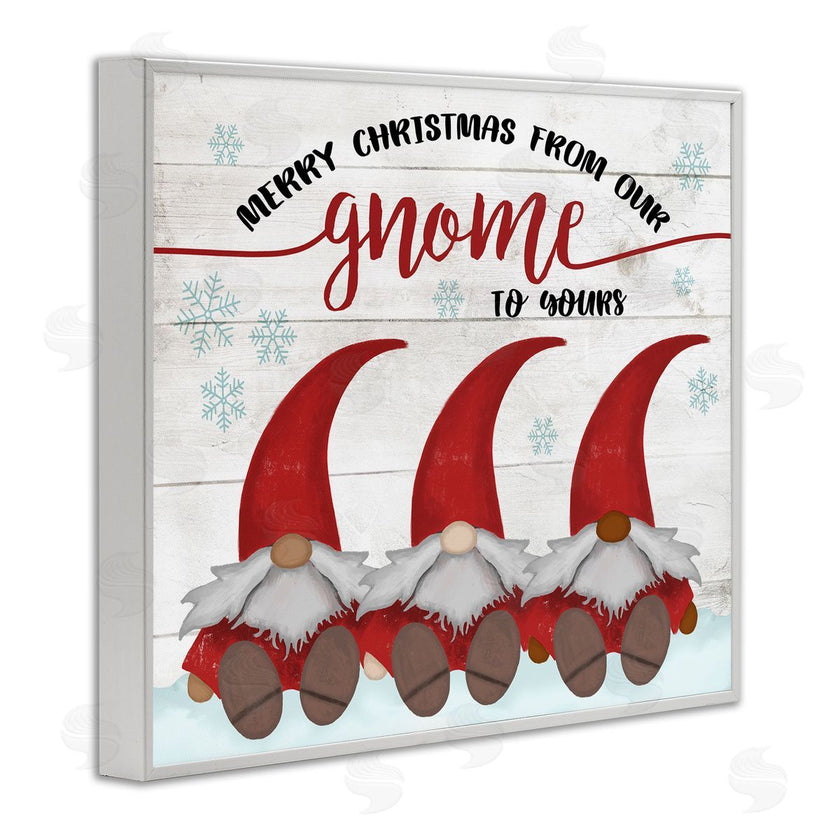 Stupell Studio | Merry Christmas Gnome Home Pun Snowflakes