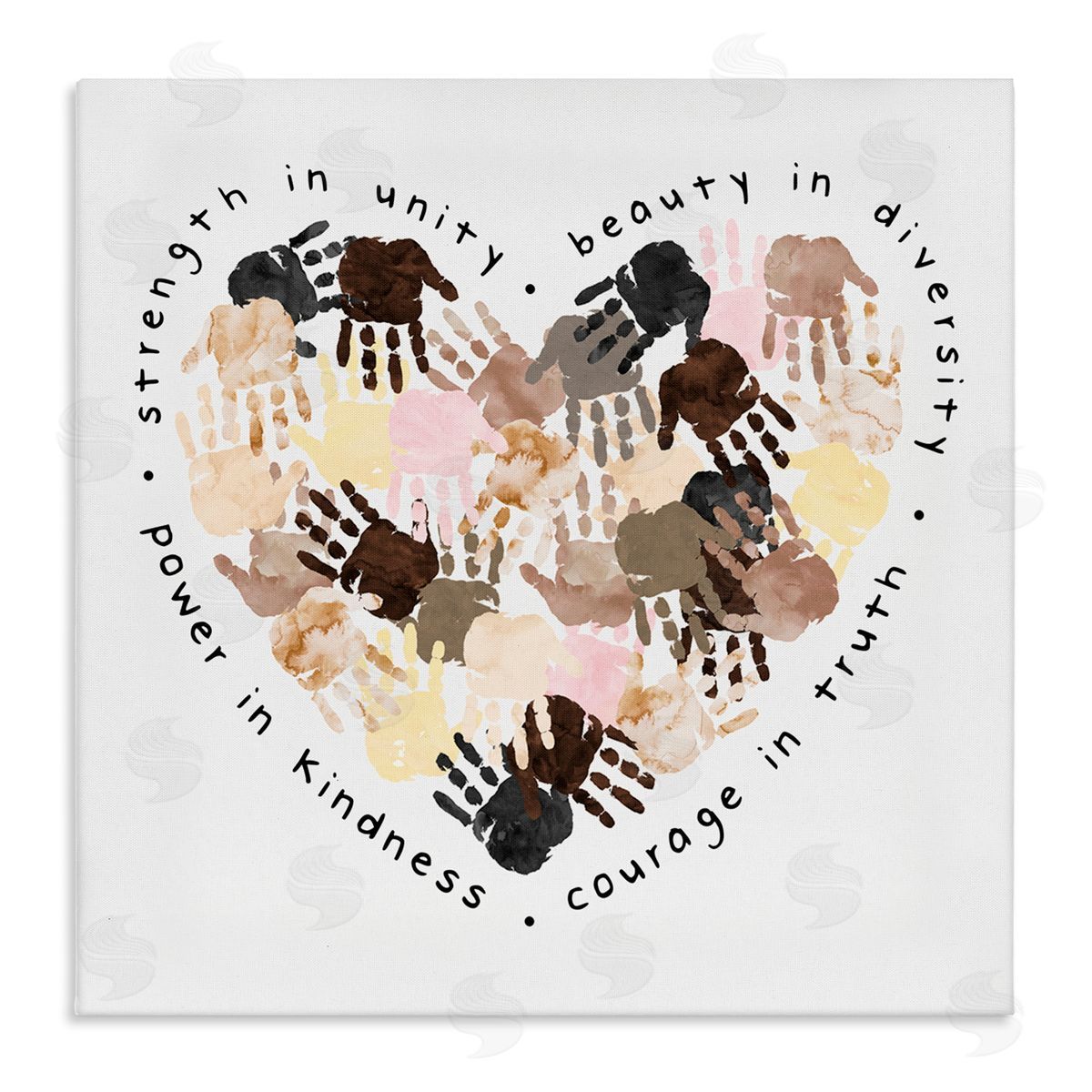 Powerful Strength In Unity Heart Canvas Wall Art, Home Decor by Erica Billups