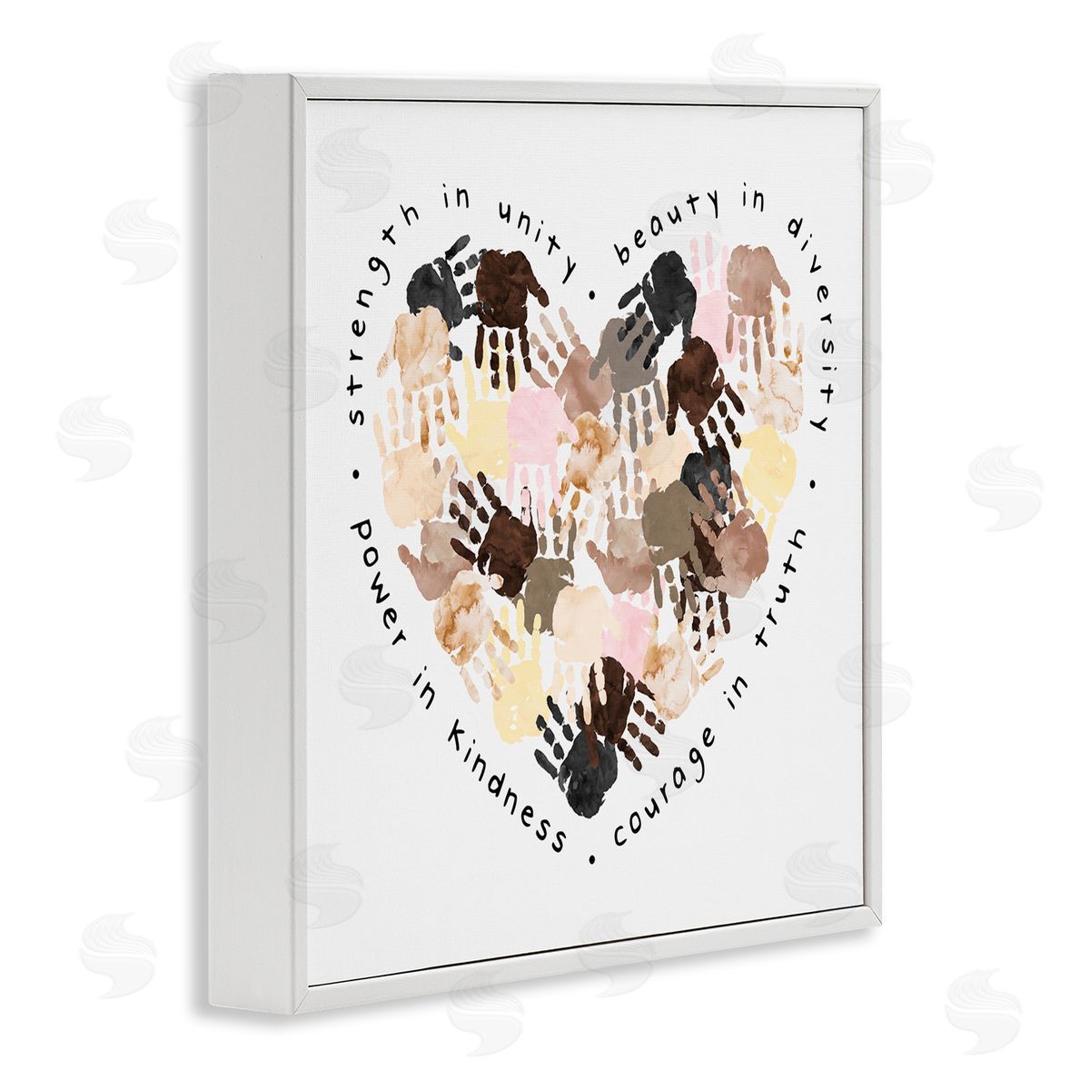 Powerful Strength In Unity Heart White Frame Print Wall Art, Home Decor by Erica Billups