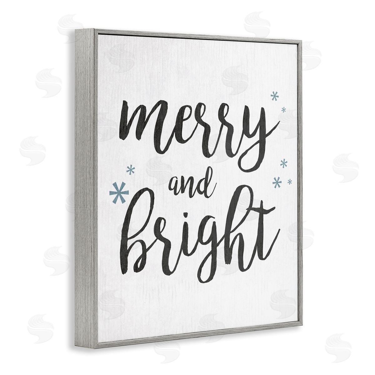 Anna Quach Merry and Bright Winter Snowflakes Gray Framed Giclee Wall Art