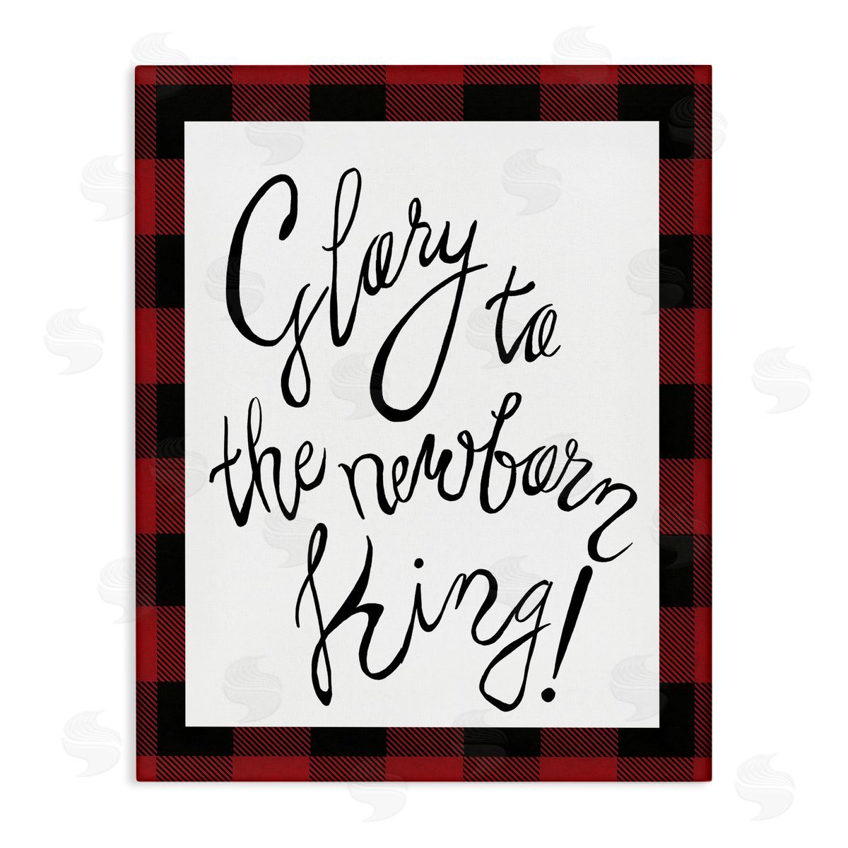 Elizabeth Medley Glory to Newborn King Plaid Christmas Canvas Wall Art
