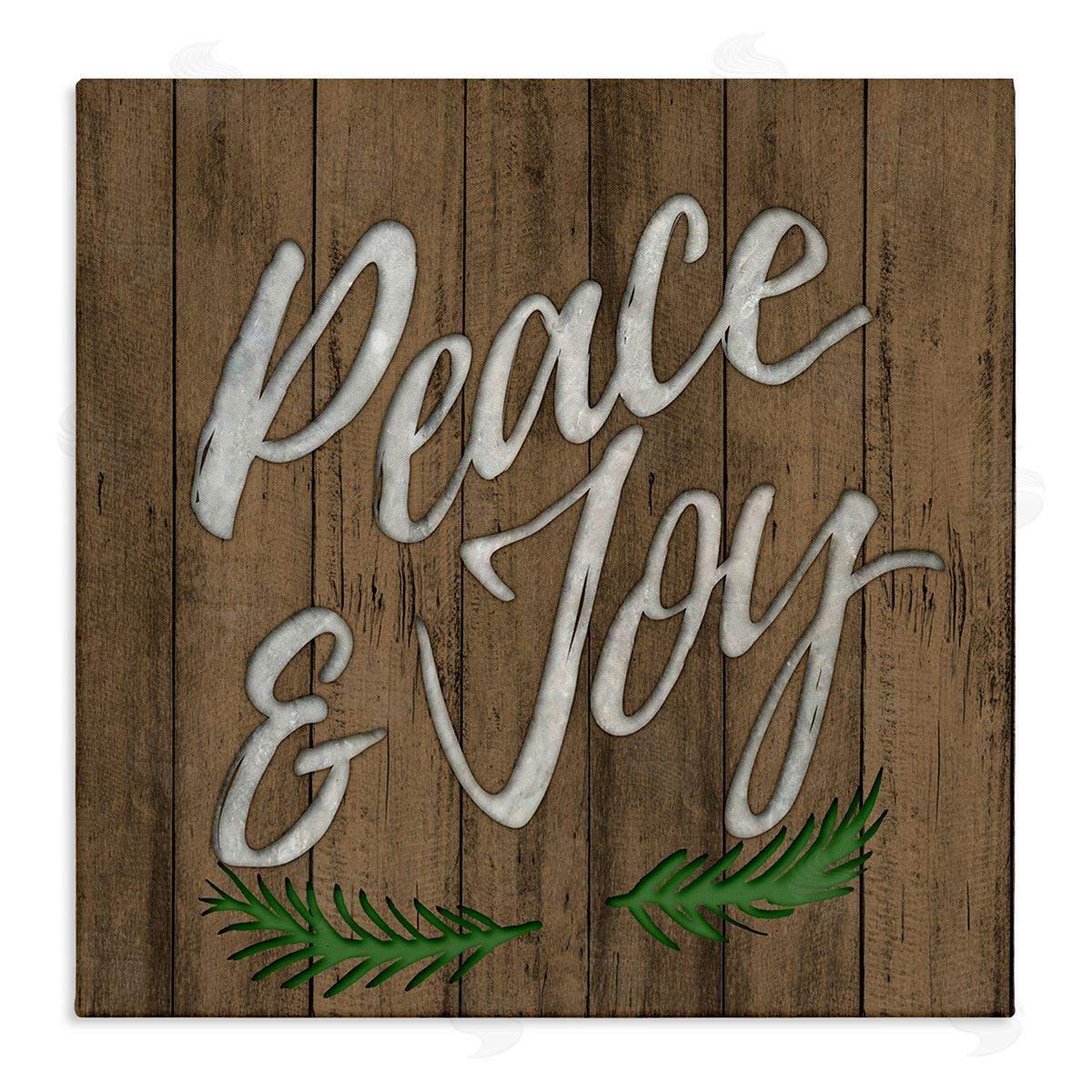 Elizabeth Medley Peace and Joy Rustic Wooden Pattern Canvas Wall Art