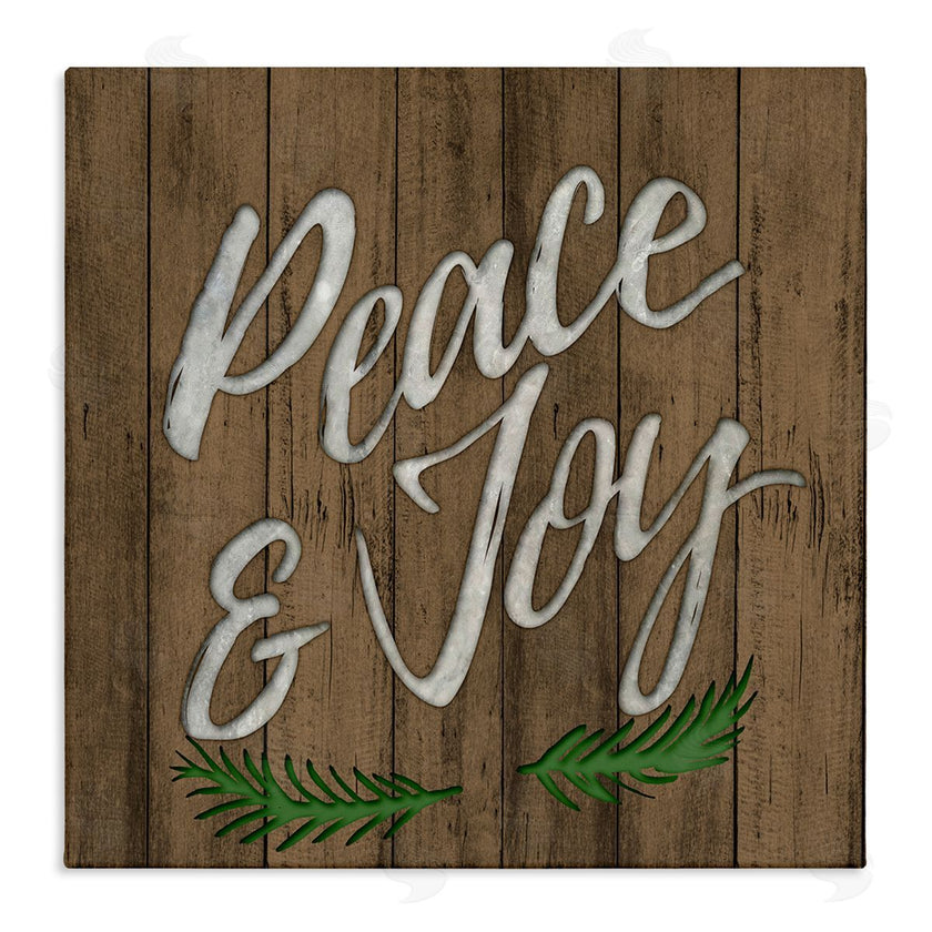 Elizabeth Medley | Peace and Joy Rustic Wooden Pattern
