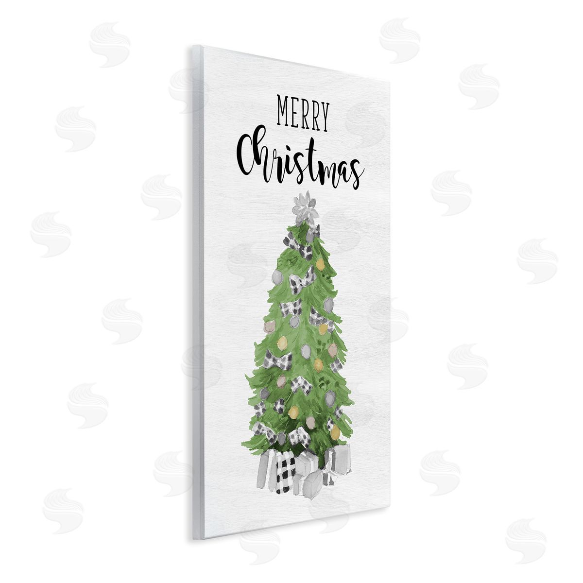 Lanie Loreth Soft Green Fir Tree Merry Christmas Wall Plaque Art