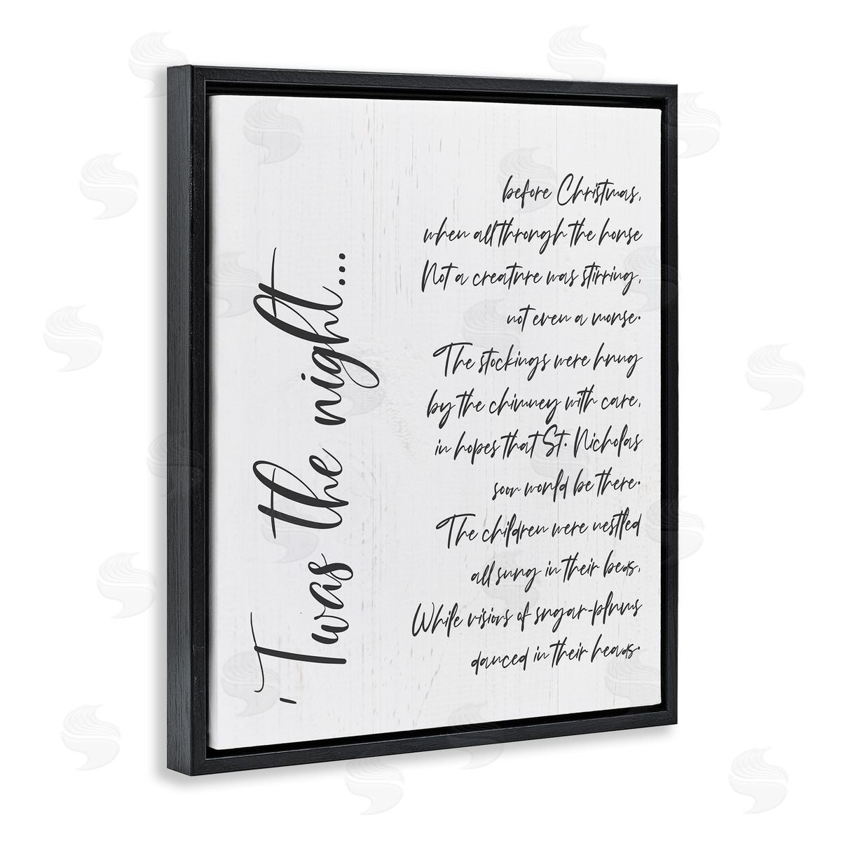 Anna Quach Twas the Night Minimal Whimsical Christmas Black Floater Frame Canvas Art