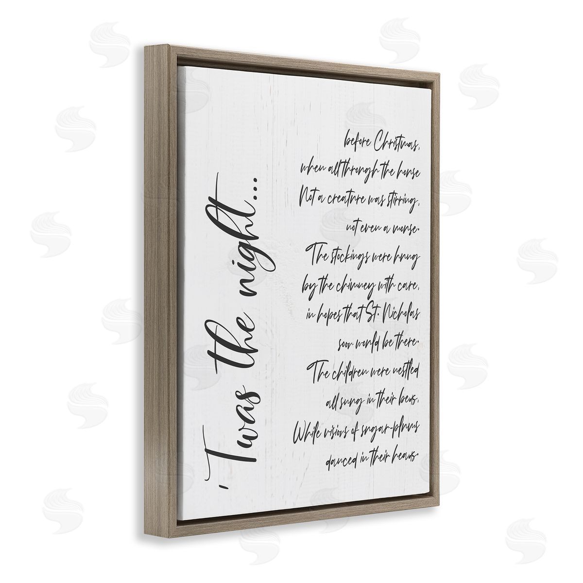 Anna Quach Twas the Night Minimal Whimsical Christmas Brown Floater Frame Canvas Art