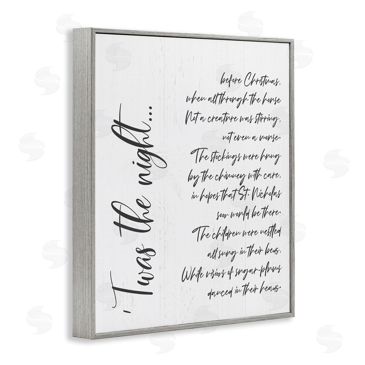 Anna Quach Twas the Night Minimal Whimsical Christmas Gray Framed Giclee Wall Art