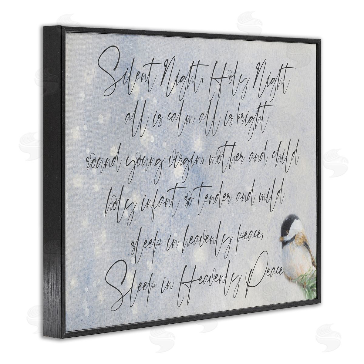 Lanie Loreth Christmas Silent Night Winter Bird Illustration Black Framed Giclee Wall Art