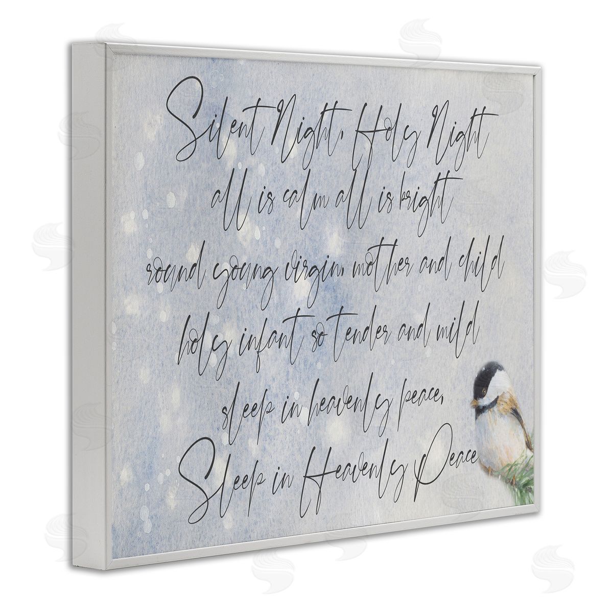 Lanie Loreth Christmas Silent Night Winter Bird Illustration White Framed Giclee Wall Art