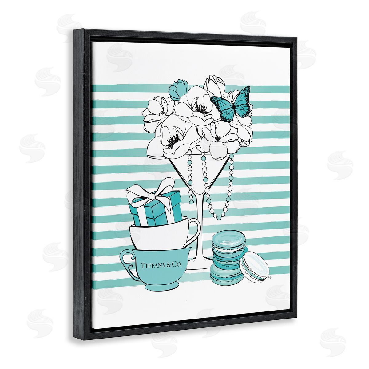 Martina Pavlova Glass of Fashion Illustration Designer Style Black Floater Frame Canvas Art