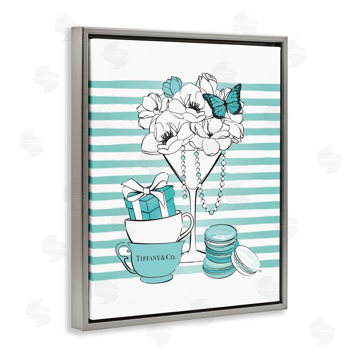 Martina Pavlova Glass of Fashion Illustration Designer Style Gray Floater Frame Canvas Art