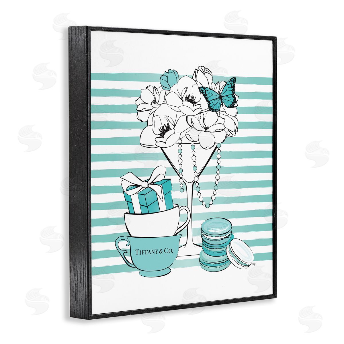 Martina Pavlova Glass of Fashion Illustration Designer Style Black Framed Giclee Wall Art