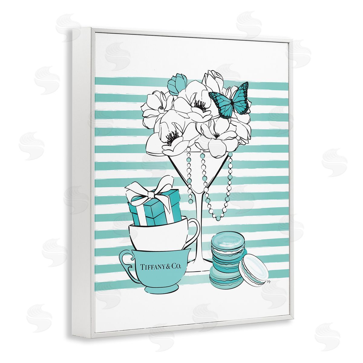 Martina Pavlova Glass of Fashion Illustration Designer Style White Framed Giclee Wall Art