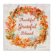 Sherri Buck Baldwin | Autumn Foliage Wreath Thankful Grateful Blessed
