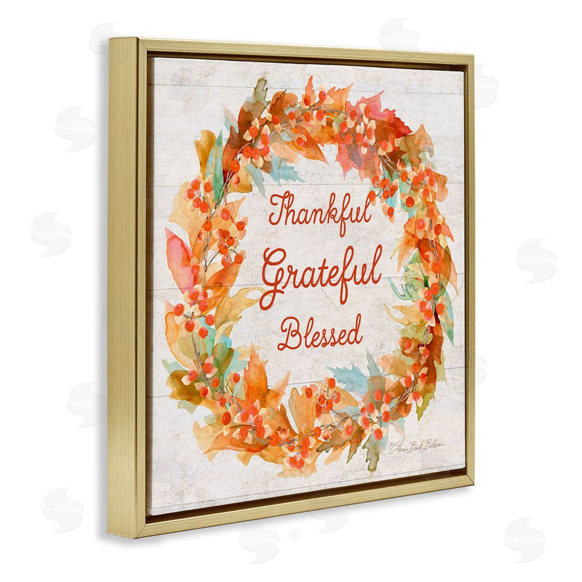 Sherri Buck Baldwin | Autumn Foliage Wreath Thankful Grateful Blessed