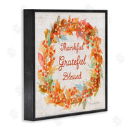 Sherri Buck Baldwin | Autumn Foliage Wreath Thankful Grateful Blessed